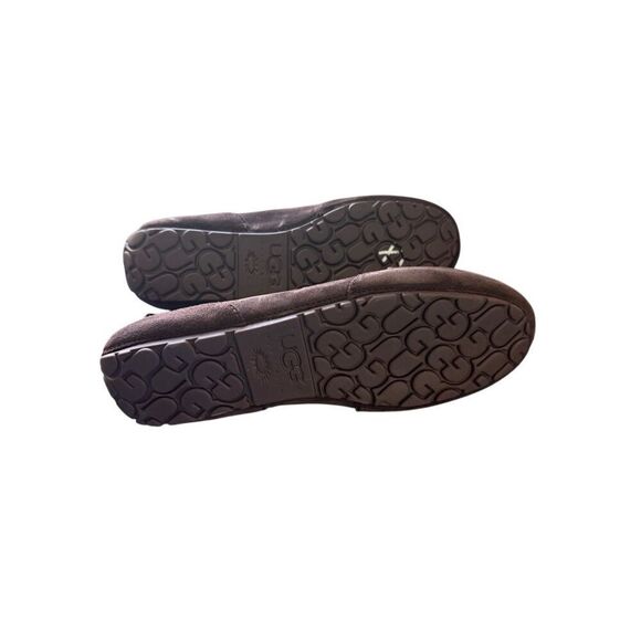 UGG men’s Chocolate Brown Leather Suede Slip-On Tassel Loafers Shoes Size 11